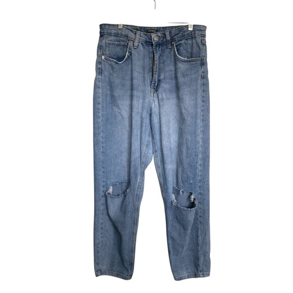 Wild Fable Highest Rise Mom Jeans Women's 8 Blue Light Wash Denim Distressed - Picture 1 of 11